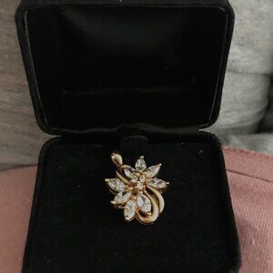 Diamonique Flower Shaped Pendent